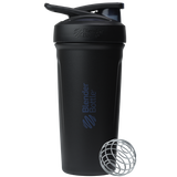 Black Sport Stainless insulated protein shaker cup. | Color#Black